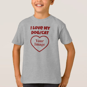 Ik hou van mijn huisdier/hond/kat foto t-shirt