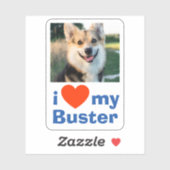 Ik hou van mijn huisdier met naam sticker (Vel)
