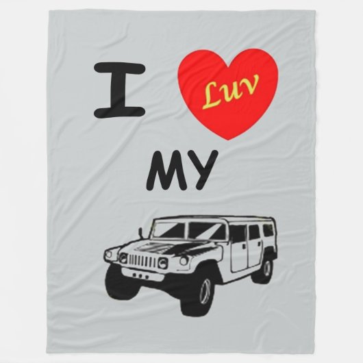 IK HOU VAN MIJN HUMMER FLEECE DEKEN (Voorkant)