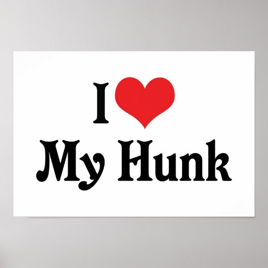 Ik hou van mijn hunk poster (Voorkant)
