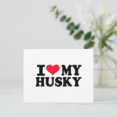 Ik hou van mijn Husky Briefkaart (Staand voorkant)