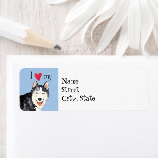 Ik hou van mijn Husky Etiket (Insitu)