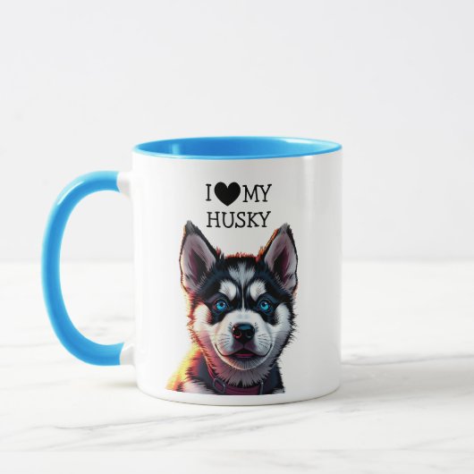 Ik hou van mijn Husky gepersonaliseerd Mok (Links)