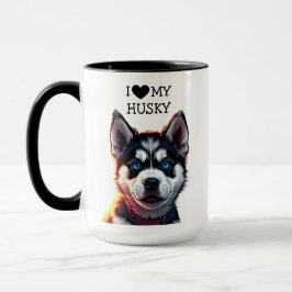 Ik hou van mijn Husky gepersonaliseerd Mok