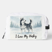 Ik hou van mijn Husky-make-up- en toiletartikelen