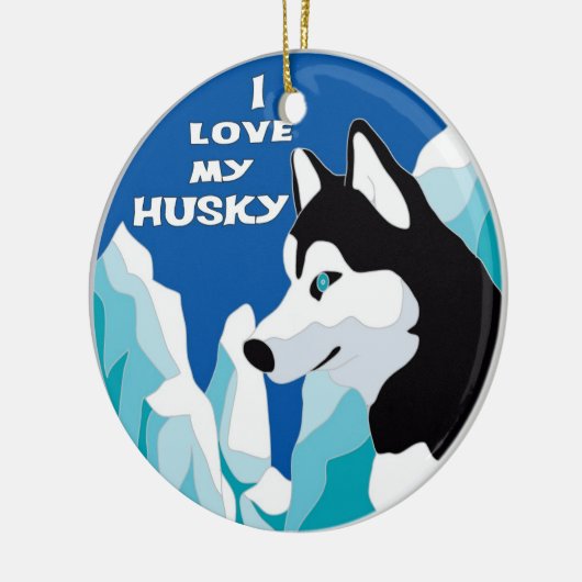 Ik hou van mijn Husky Ornament (Links)