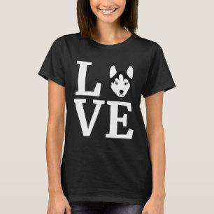 Ik hou van mijn husky Schattige voor hondenbezitte T-shirt
