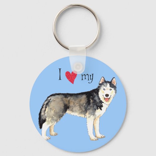 Ik hou van mijn Husky Sleutelhanger (Voorkant)