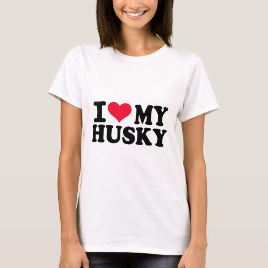 Ik hou van mijn Husky T-shirt (Voorkant)