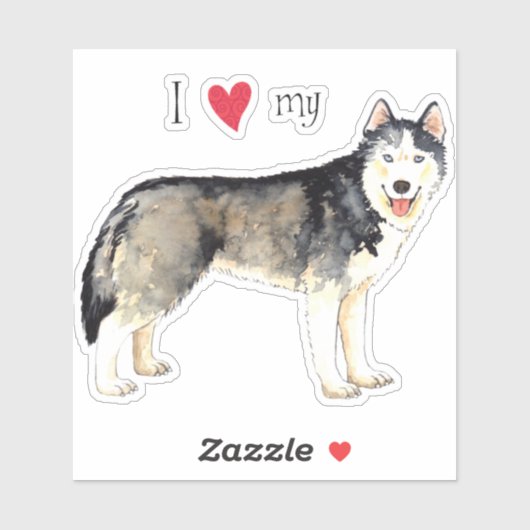 Ik hou van mijn Husky Vinyl Sticker (Vel)