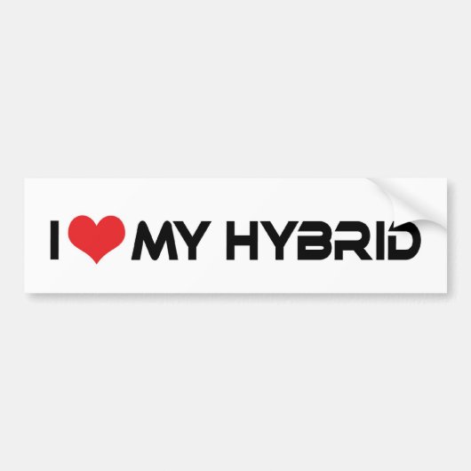 Ik hou van mijn hybride - elektrische auto liefheb bumpersticker (Voorkant)