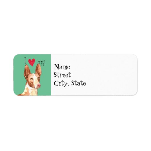 Ik hou van mijn Ibizan Hond Etiket (Voorkant)