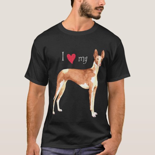 Ik hou van mijn Ibizan Hond T-shirt (Voorkant)