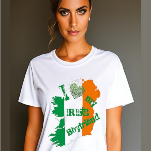 Ik hou van mijn Ierse Boyvriend Ireland Map T-shirt