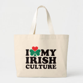 Ik hou van mijn Ierse cultuur Grote Tote Bag