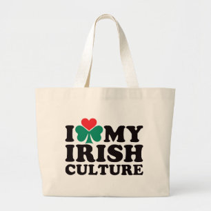 Ik hou van mijn Ierse cultuur Grote Tote Bag
