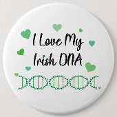 Ik hou van mijn Ierse DNA Klaver Knoop Ronde Button 6,0 Cm (Voorkant)