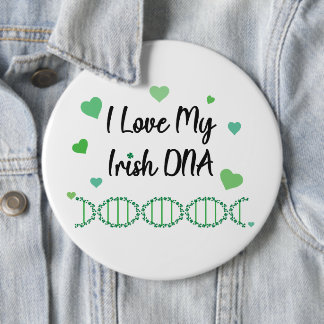 Ik hou van mijn Ierse DNA Klaver Knoop Ronde Button 6,0 Cm