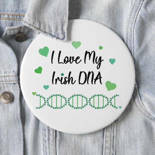 Ik hou van mijn Ierse DNA Klaver Knoop Ronde Button 6,0 Cm (In situ)