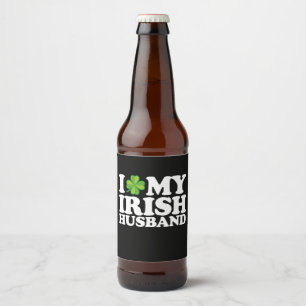 Ik hou van mijn Ierse echtpaar St Patrick's Day Bier Etiket