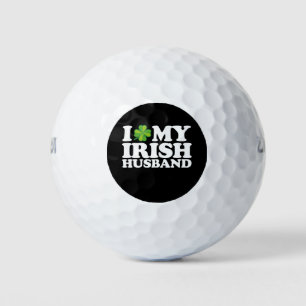 Ik hou van mijn Ierse echtpaar St Patrick's Day Golfballen