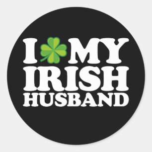Ik hou van mijn Ierse echtpaar St Patrick's Day Ronde Sticker