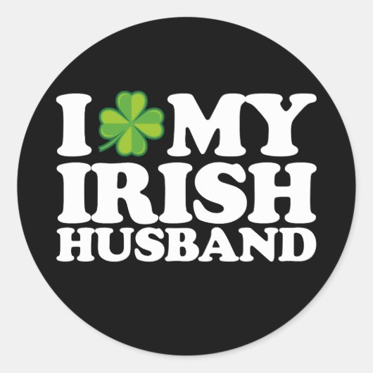 Ik hou van mijn Ierse echtpaar St Patrick's Day Ronde Sticker (Voorkant)