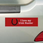 Ik hou van mijn Ierse jager paard Bumpersticker (Op auto)