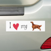 Ik hou van mijn Ierse Setter Bumpersticker (Op auto)