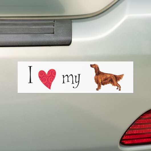 Ik hou van mijn Ierse Setter Bumpersticker (Op auto)