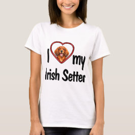 Ik hou van mijn Ierse Setter Knuffel Rode Hart Fot T-shirt