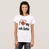 Ik hou van mijn Ierse Setter Knuffel Rode Hart Fot T-shirt (Voorkant volledig)