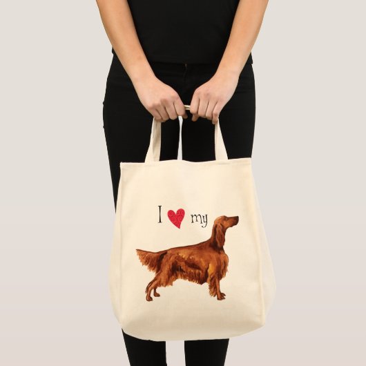 Ik hou van mijn Ierse Setter Tote Bag (Voorkant (product))