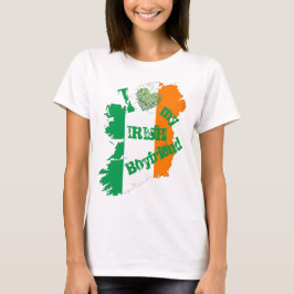 Ik hou van mijn Ierse vriend Ierland Kaart T-shirt