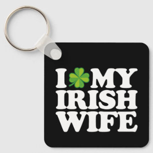 Ik hou van mijn Ierse vrouw grappig stel St. Patri Sleutelhanger
