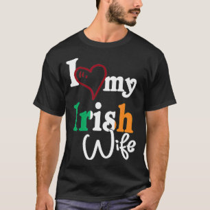 Ik hou van mijn Ierse vrouw paar artistiek ontwerp T-shirt