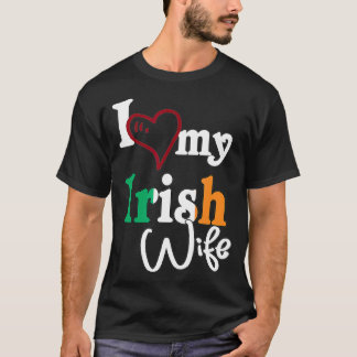 Ik hou van mijn Ierse vrouw paar artistiek ontwerp T-shirt