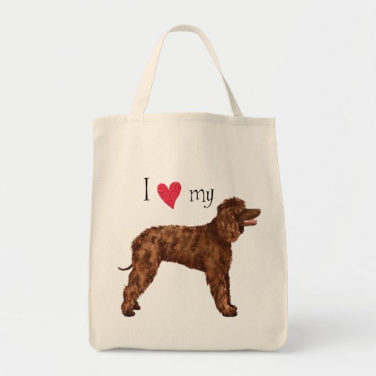 Ik hou van mijn Ierse waterspaniel Tote Bag (Voorkant)