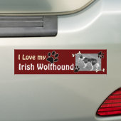 Ik hou van mijn Ierse Wolfhound Bumpersticker (Op auto)