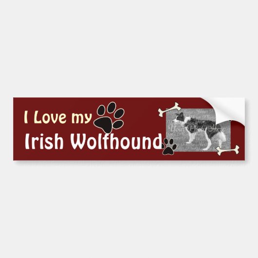 Ik hou van mijn Ierse Wolfhound Bumpersticker (Voorkant)
