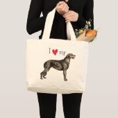 Ik hou van mijn Ierse Wolfhound Grote Tote Bag (Voorkant (product))