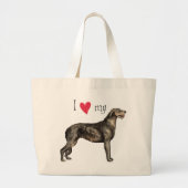 Ik hou van mijn Ierse Wolfhound Grote Tote Bag (Voorkant)
