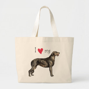 Ik hou van mijn Ierse Wolfhound Grote Tote Bag