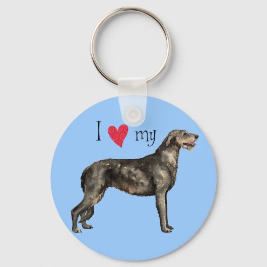 Ik hou van mijn Ierse Wolfhound Sleutelhanger (Voorkant)