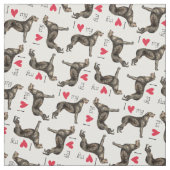 Ik hou van mijn Ierse Wolfhound Stof (Swatch)