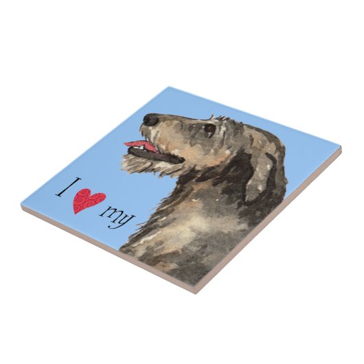 Ik hou van mijn Ierse Wolfhound Tegeltje (Zijkant)