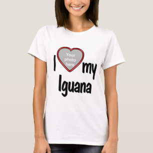Ik hou van mijn Iguana - Cute Red Heart Photo Lijs T-shirt