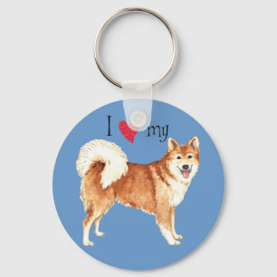 Ik hou van mijn IJslandse Sheepdog Sleutelhanger