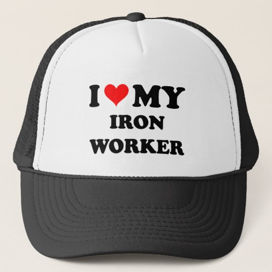 Ik hou van mijn ijzerwerker trucker pet (Voorkant)