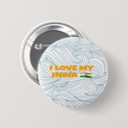 Ik hou van mijn India Ronde Button 5,7 Cm (Voorkant /achterkant)